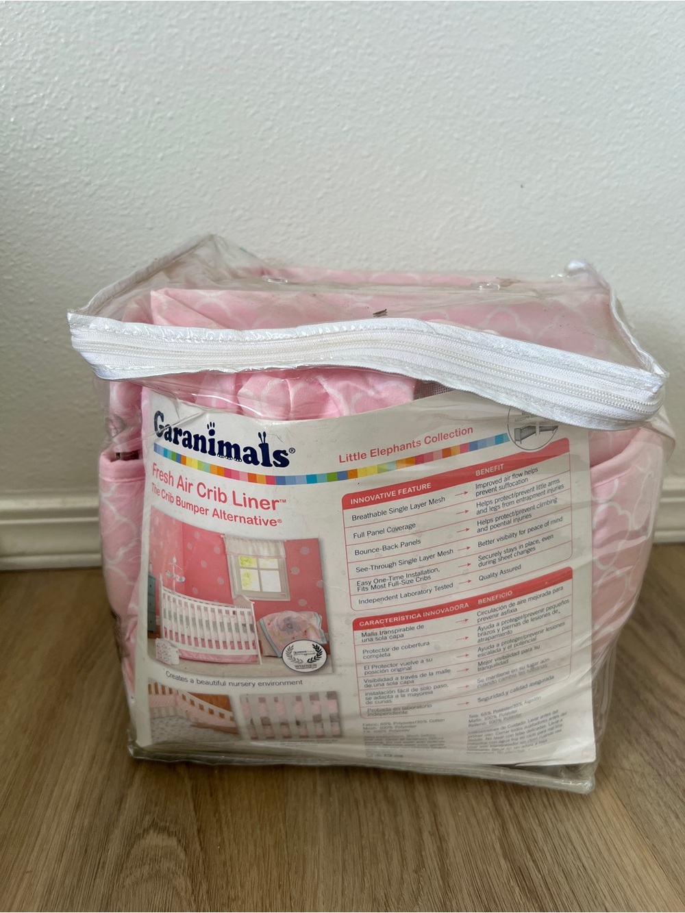 Garanimals Little Elephants Crib Liner in Pink